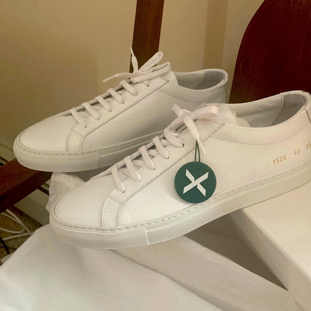 Brand New! Common Projects, Original Achilles Low White Italian-leather sneaker.
